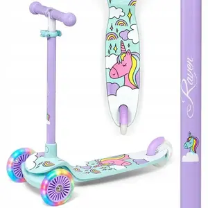 Raven Laviana Unicorn s LED koly violet/mint dětská tříkolová koloběžka obraz