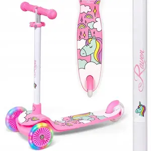 Raven Laviana Unicorn s LED koly white/pink dětská tříkolová koloběžka obraz