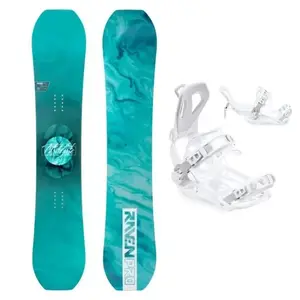 Raven PRO Marble Carbon Mint dámský snowboard + Raven Fastec FT360 white vázání - 139 cm + S (EU 35-40) obraz