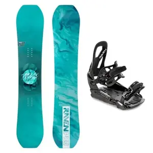 Raven PRO Marble Carbon Mint dámský snowboard + Raven S230 Black vázání - 139 cm + vázání S/M (EU 37-42) obraz
