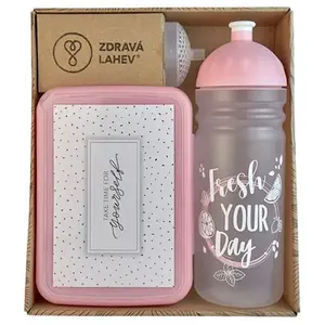 R&B Fresh růžová sada lahve a svačinového boxu obraz