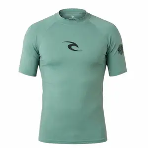 Rip Curl Pánské lycrové triko WAVES, krátký rukáv - M černá obraz