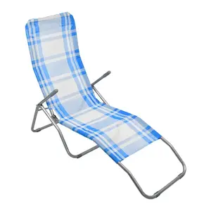 RULYT Relax modro-bílé skládací zahradní lehátko obraz