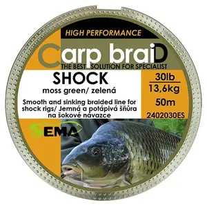Sema Shock zelená pletená šňůra 50 m 30 lbs / 13, 6 kg obraz