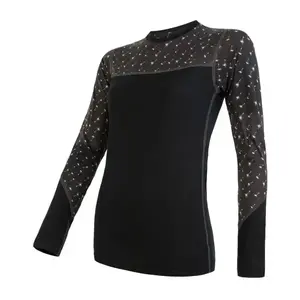 Sensor Merino Impress Dámské Triko Dl.rukáv Černá/pattern - M obraz