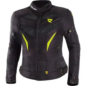 Street Racer Dámská bunda na motorku Rose černo-fluo žlutá - S obraz