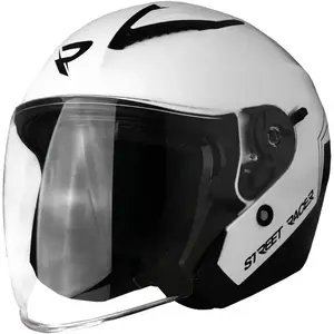 Street Racer Otevřená helma Sonic lesklá bílo-černá - S - 55-56 cm obraz