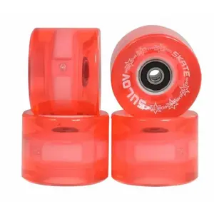 SULOV Pink Transparent Light 60x45mm 85A kolečka na penny board (sada 4 ks s ložisky Abec-7 chrome) obraz
