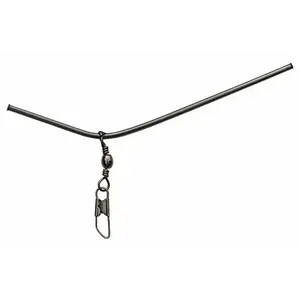 Suretti tmavě šedé kovové ohnuté brčko s karabinkou a obratlíkem 10 cm obraz