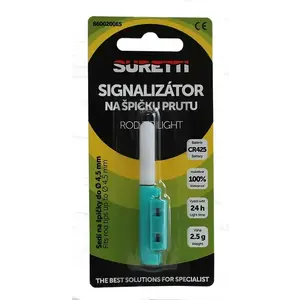 Suretti tyrkysovo-bílý signalizátor s baterií na špičku prutu obraz