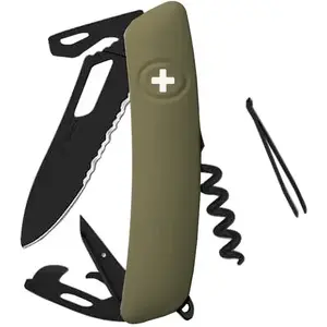 SWIZA Kapesní nůž SH03TR Allblack Single Hand Khaki Wavy Edge obraz