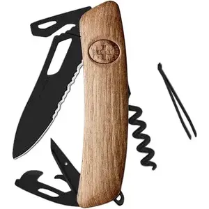 SWIZA Kapesní nůž SH03TR Allblack Single Hand Wood Walnut Wavy Edge obraz