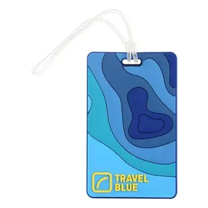 Travel Blue Map modrá visačka na kufr obraz