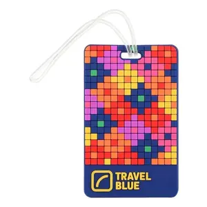 Travel Blue Puzzle vícebarevná visačka na kufr obraz