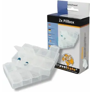 Travel Safe Pillbox transparentní sada dávkovačů na léky obraz