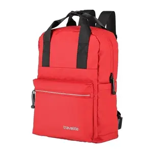 Travelite Basics Canvas Backpack červený městský batoh obraz