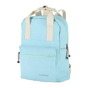 Travelite Basics Canvas Backpack světle modrý městský batoh obraz