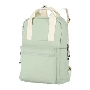 Travelite Basics Canvas Backpack světle zelený městský batoh obraz
