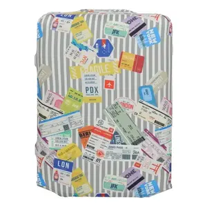 Travelite Luggage Cover M Tickets vícebarevný obal na kufr obraz