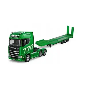 IQ models Scania 770 S zelená metalíza RC tahač s plošinovým návěsem 1: 18 obraz
