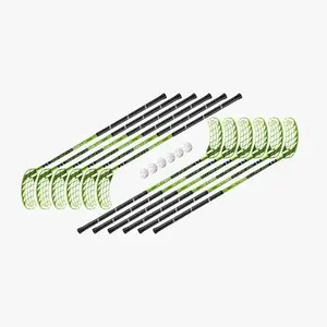 Unihoc sada holí Winner 35 (12 holí + 6 míčků) - 75 cm - zelená/černá - oboustr. obraz