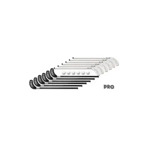 Unihoc sada Pro (12 holí + 6 míčků) - 80 cm - černá/bílá - oboustr. obraz