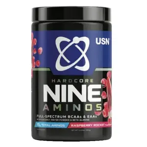 USN HardCore Nine Aminos 390g - Malinová Raketa obraz