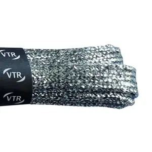 VTR Glitrové tkaničky ploché - stříbrné, délka 80 cm obraz