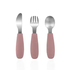 Zopa Silikonový dětský příbor Old Pink obraz