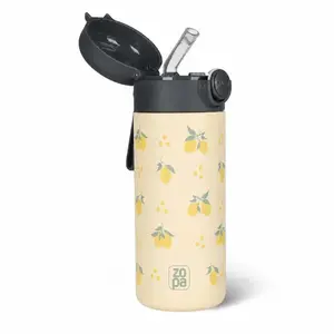 Zopa Termoska na tekutiny s brčkem a silikonovým držákem 350 ml Limoncello obraz