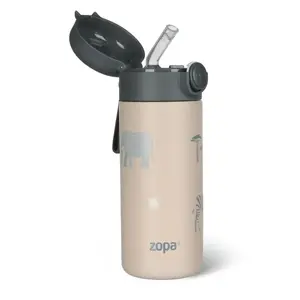 Zopa Termoska na tekutiny s brčkem a silikonovým držákem 350 ml Safari obraz
