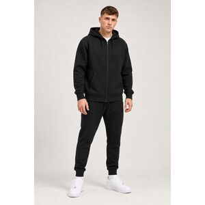 Set Mikina na Zip s Kapucí & Tepláky Jogger v Černé Barvě obraz