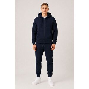 Set Mikina na Zip s Kapucí & Tepláky Jogger v Modré Barvě obraz