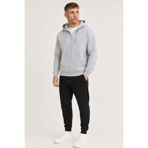 Set Šedá Mikina na Zip s Kapucí & Černé Tepláky Jogger obraz