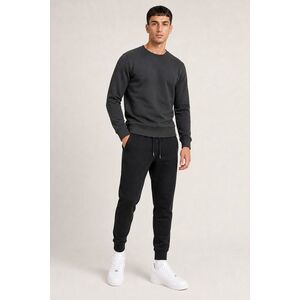 Set Černé Tepláky Jogger & Železitě Šedá Mikina obraz