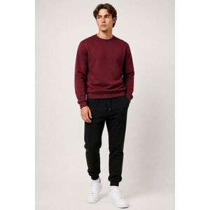 Set Černé Tepláky Jogger & Bordó Mikina obraz