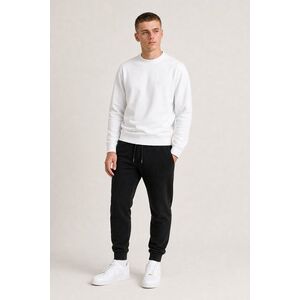 Set Černé Tepláky Jogger & Bílá Mikina obraz
