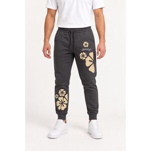 Tepláky Jogger, Barva Železitá Šedá, s Potiskem Floral Flow obraz