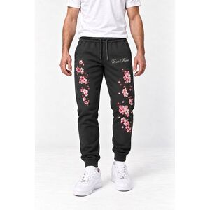 Tepláky Jogger, Barva Železitá Šedá, s Potiskem Cherry Blossom obraz
