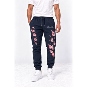 Tepláky Jogger, Barva Modrá, s Potiskem Cherry Blossom obraz