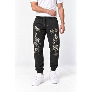 Tepláky Jogger, Barva Železitá Šedá, s Potiskem Have a Nice Day obraz