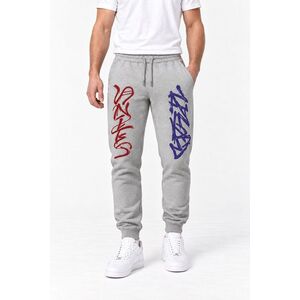 Tepláky Jogger, Barva Šedá, s Potiskem Dual Graffiti obraz
