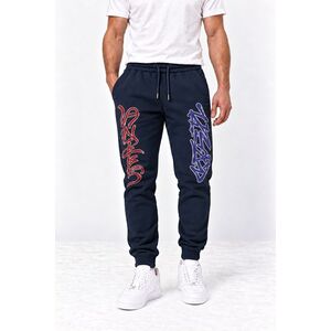 Tepláky Jogger, Barva Modrá, s Potiskem Dual Graffiti obraz