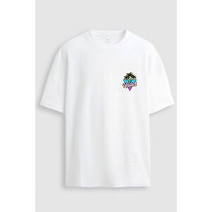 Oversized Tričko, Barva Bílá, s Potiskem Palm Sunset Badge obraz