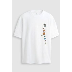 Oversized Tričko, Barva Bílá, s Potiskem Galaxy Charm Chain obraz