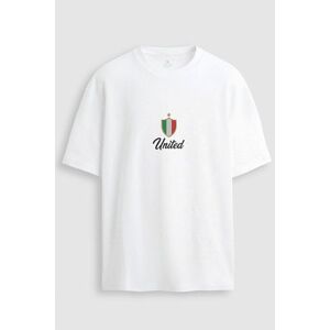 Oversized Tričko, Barva Bílá, s Potiskem Italia Token Centered obraz