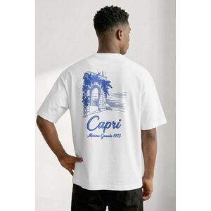 Oversized Tričko, Barva Bílá, s Potiskem Capri Blue Gate obraz