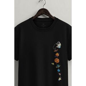 Tričko, Barva Černá, s Potiskem Galaxy Charm Chain obraz