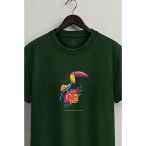Tričko, Barva Zelená, s Potiskem Tropical Toucan obraz