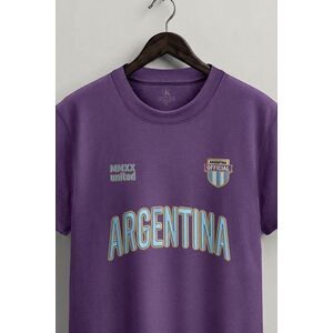 Tričko, Barva Fialová, s Potiskem Argentina Varsity obraz